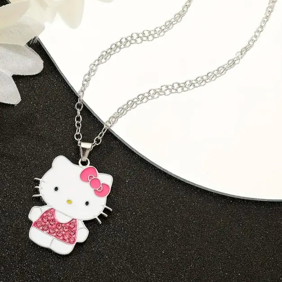 NEW SANRIO HELLO KITTY Rhinestone Enamel Charm Necklace - Picture 1 of 7